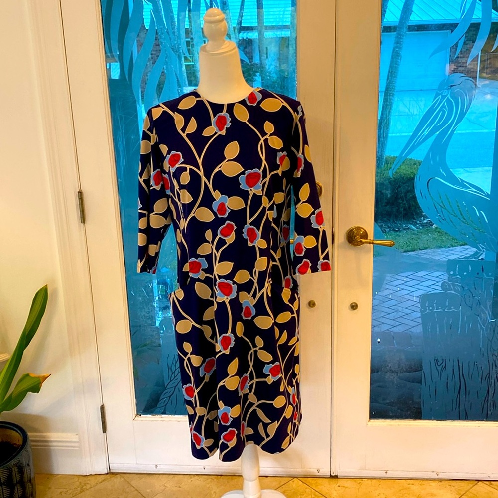 J.McLaughlin Catalina cloth dress XL blue floral print
